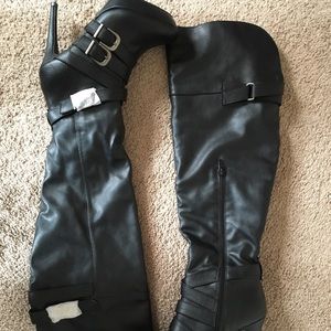 Thigh High Black heeled Boots